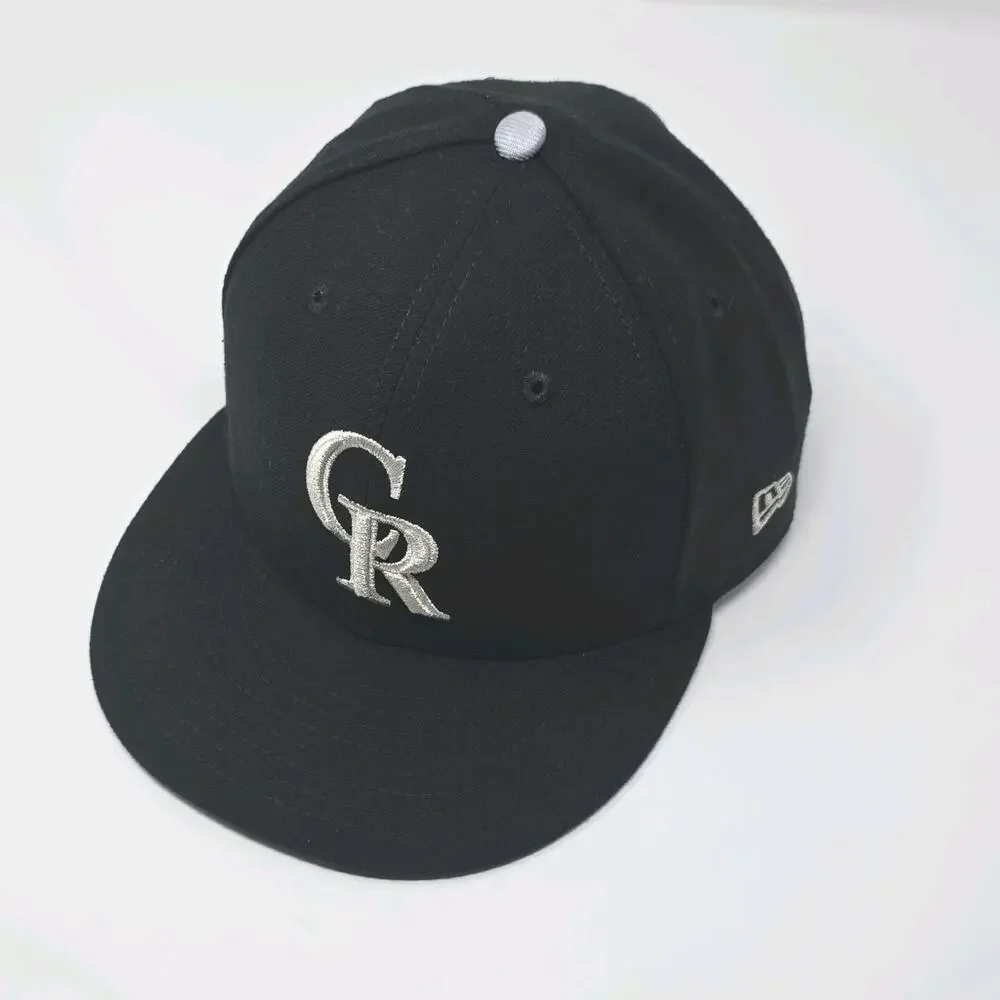 New Era 59FIFTY Colorado Rockies MLB Black Baseball Cap Size 7 1/2 - Picture 1 of 8
